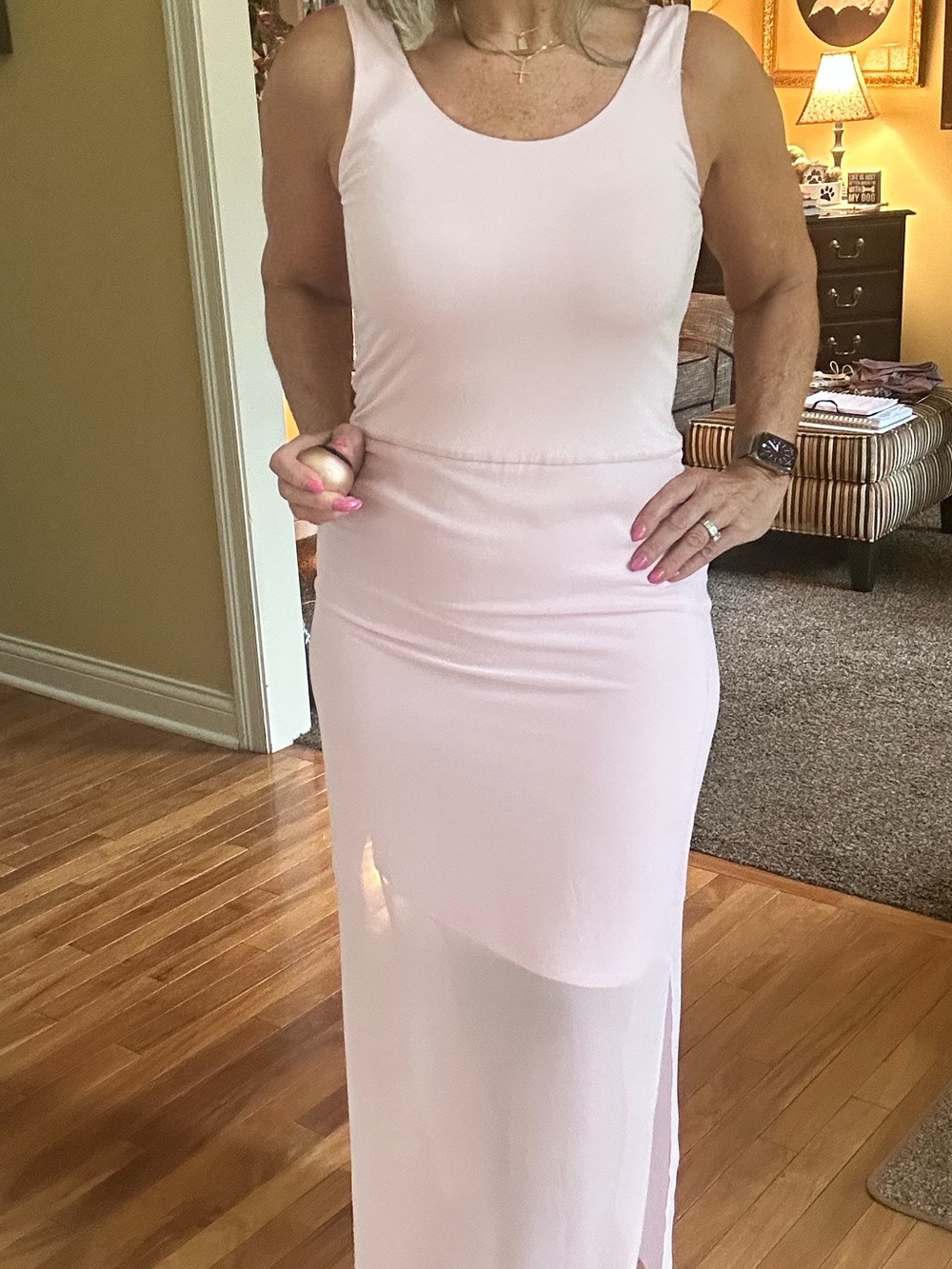 Vince Camuto Light Pink Sleeveless Maxi Dress